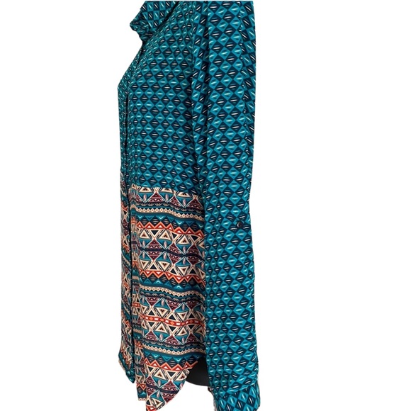 TOLANI teal button up tunic in XS. - Picture 8 of 11